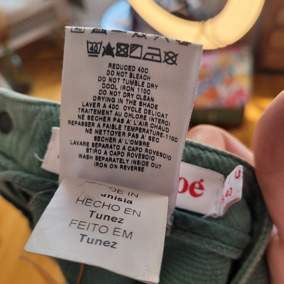 See By Chloé Green A-Line Cotton Women's Skirt - Picture 7 of 8